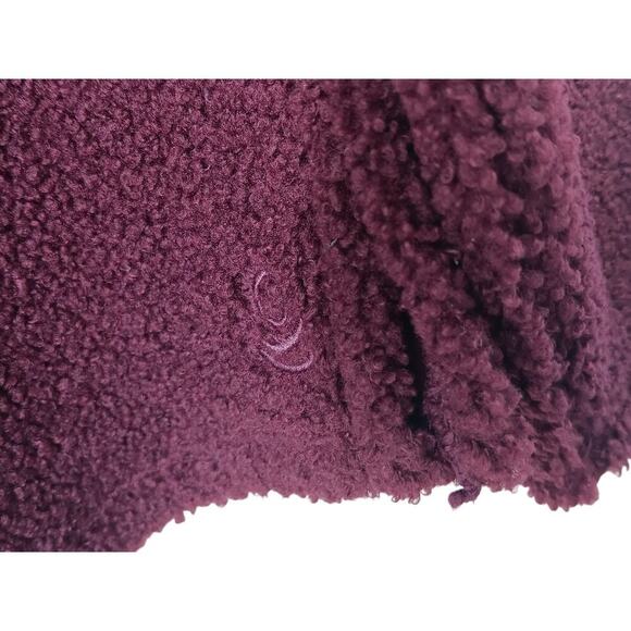 New Cuddl Duds Large Burgundy Sherpa Fleece Pullover Long Sleeve Cozy Top SZ L - Picture 5 of 11